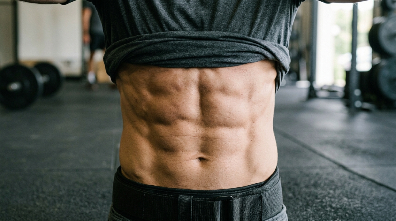 Close-up of a controlled core movement during a coached session